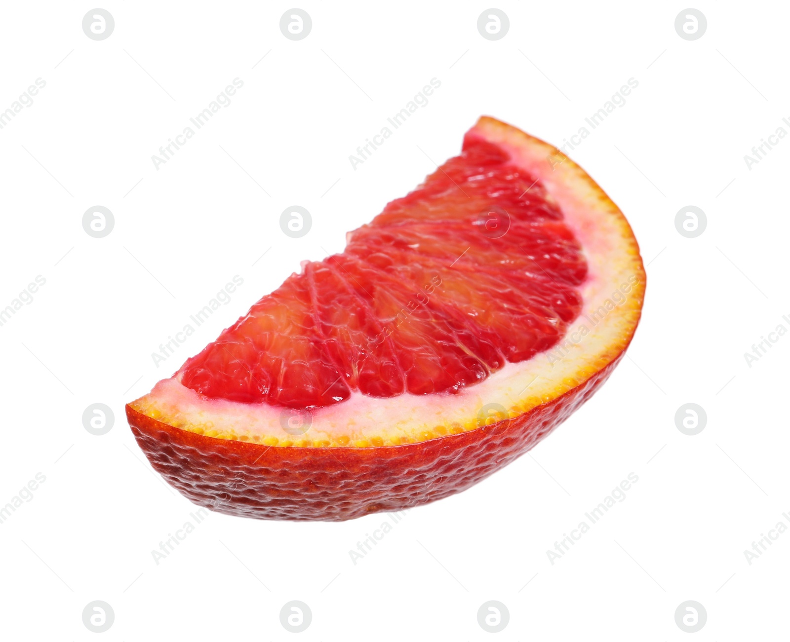 Photo of Cut ripe red orange isolated on white