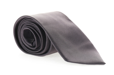 Photo of Stylish necktie isolated on white. Elegant accessory