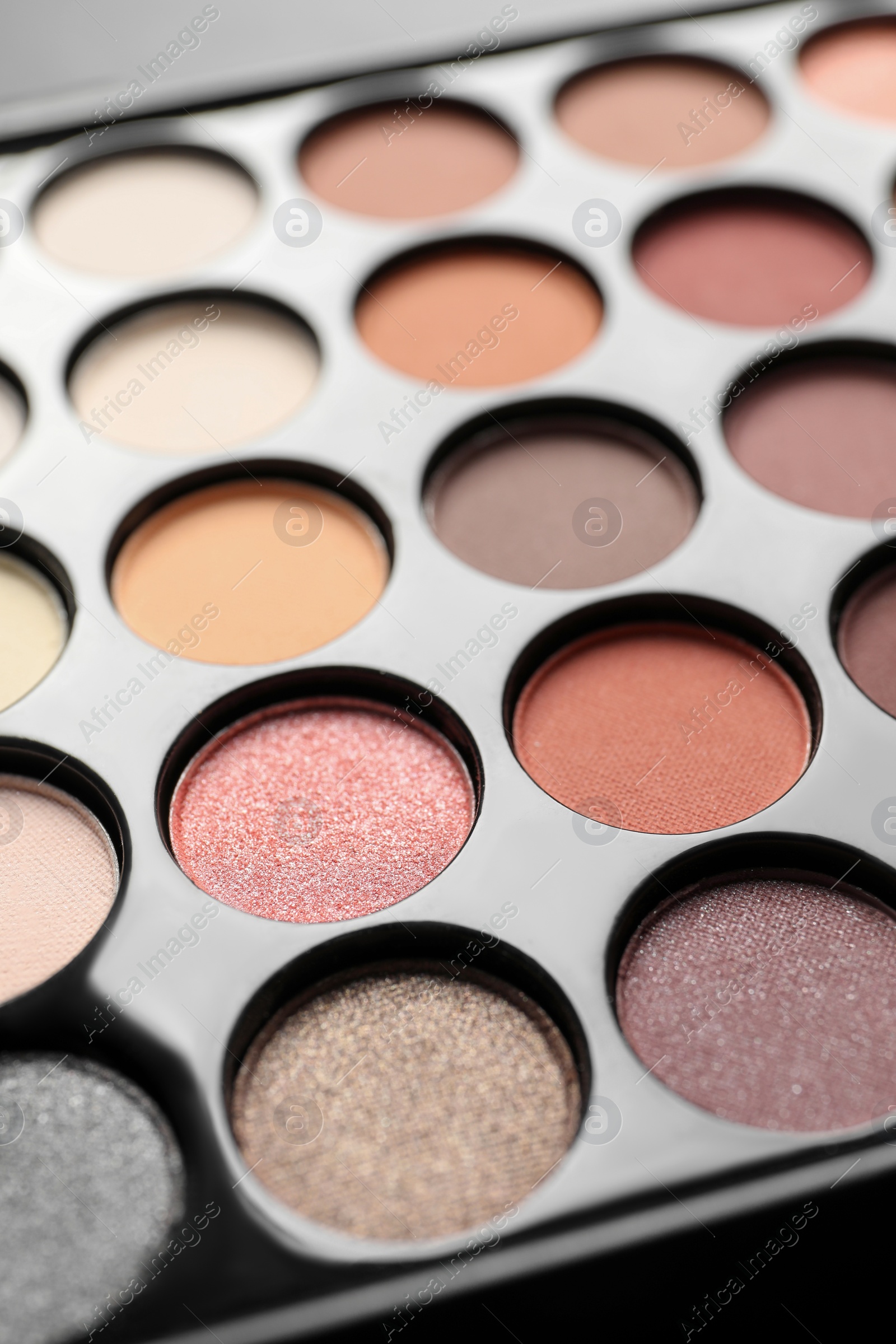 Photo of Beautiful basic eye shadow palette, closeup view