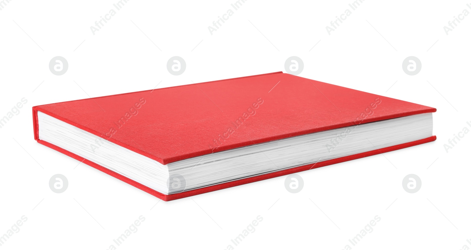 Photo of Book with red cover on white background