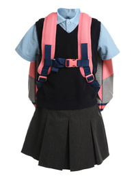 School uniform for girl on white background