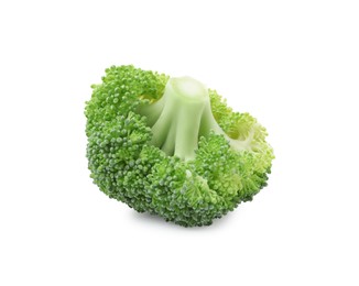 Photo of Fresh raw green broccoli isolated on white