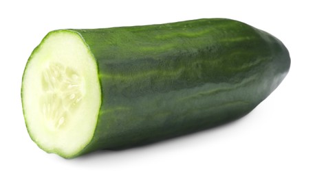 Photo of Half of long cucumber isolated on white