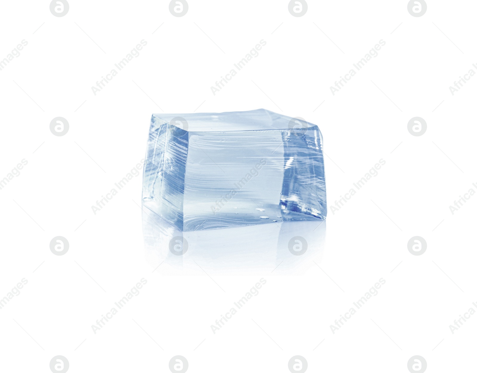 Photo of Crystal clear ice cube isolated on white