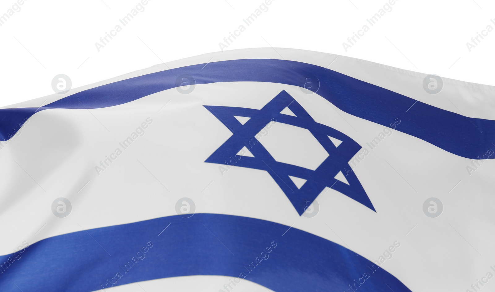 Photo of Flag of Israel isolated on white. National symbol