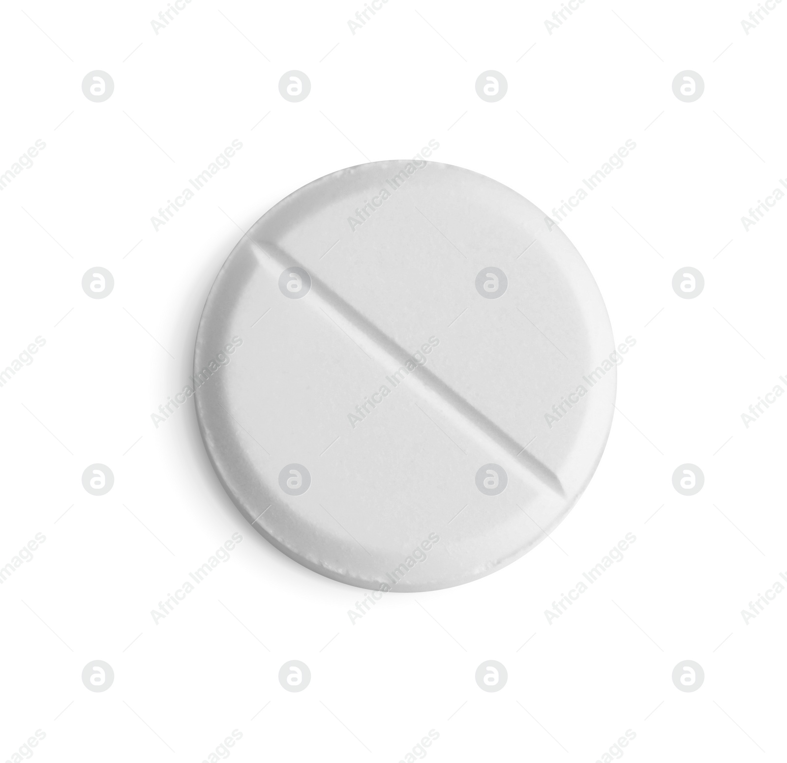 Photo of One pill isolated on white, top view