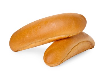 Fresh hot dog buns isolated on white