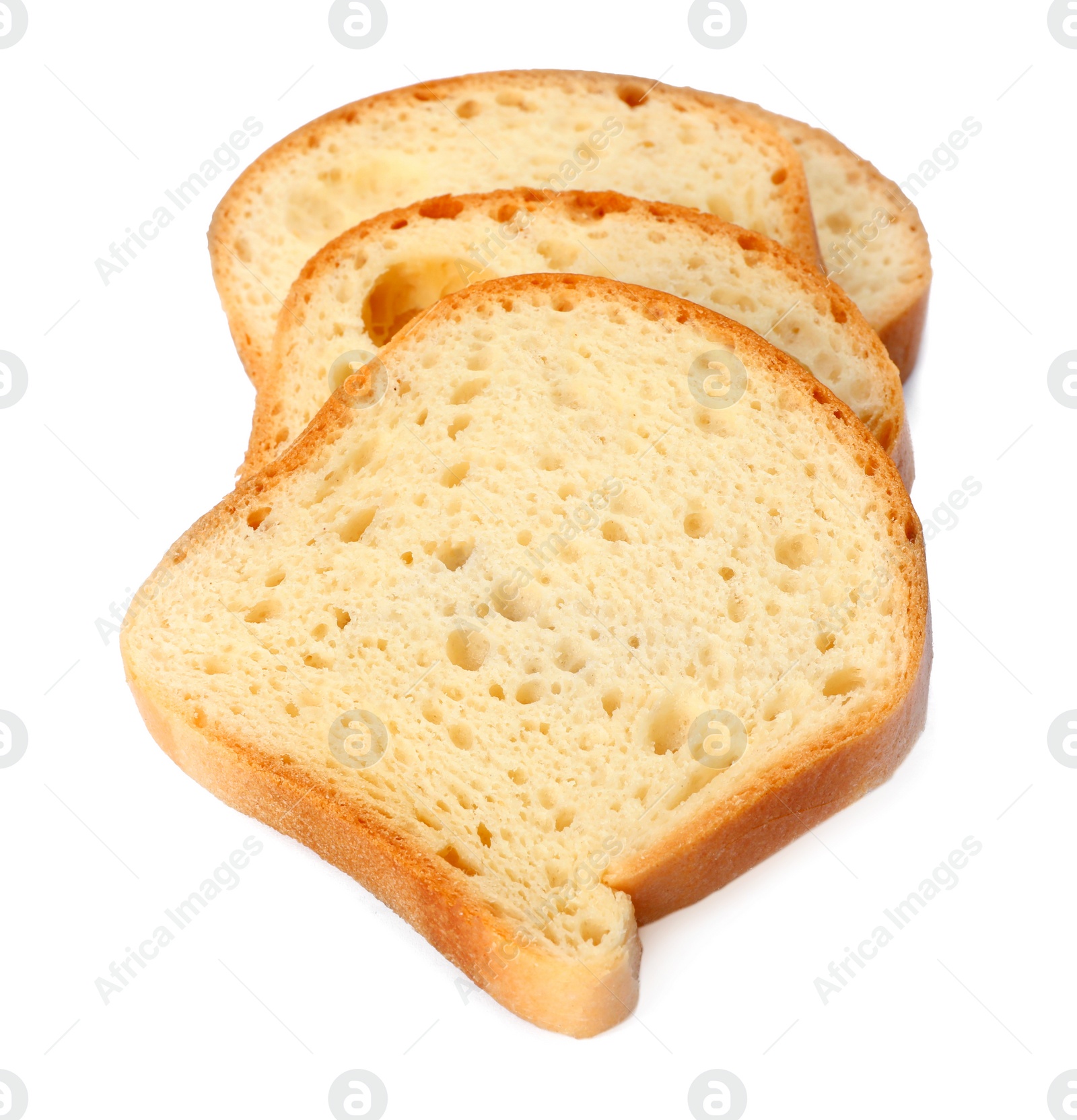 Photo of Slices of wheat bread isolated on white