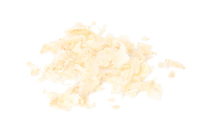 Pile of natural sawdust isolated on white