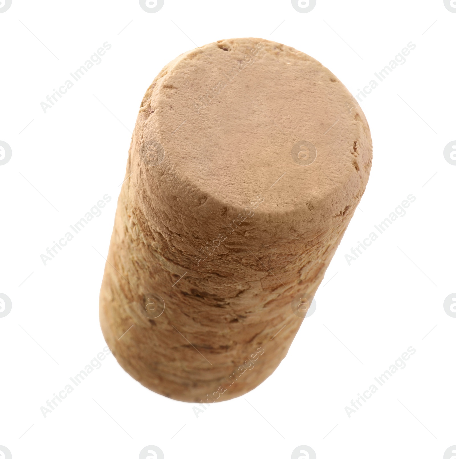 Photo of One wine cork isolated on white. Bottle cap