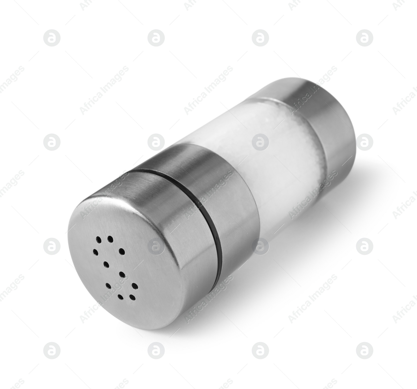 Photo of Salt shaker isolated on white. Kitchen utensil