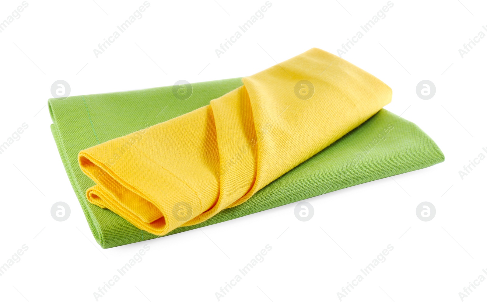 Photo of Fabric napkins for table setting isolated on white