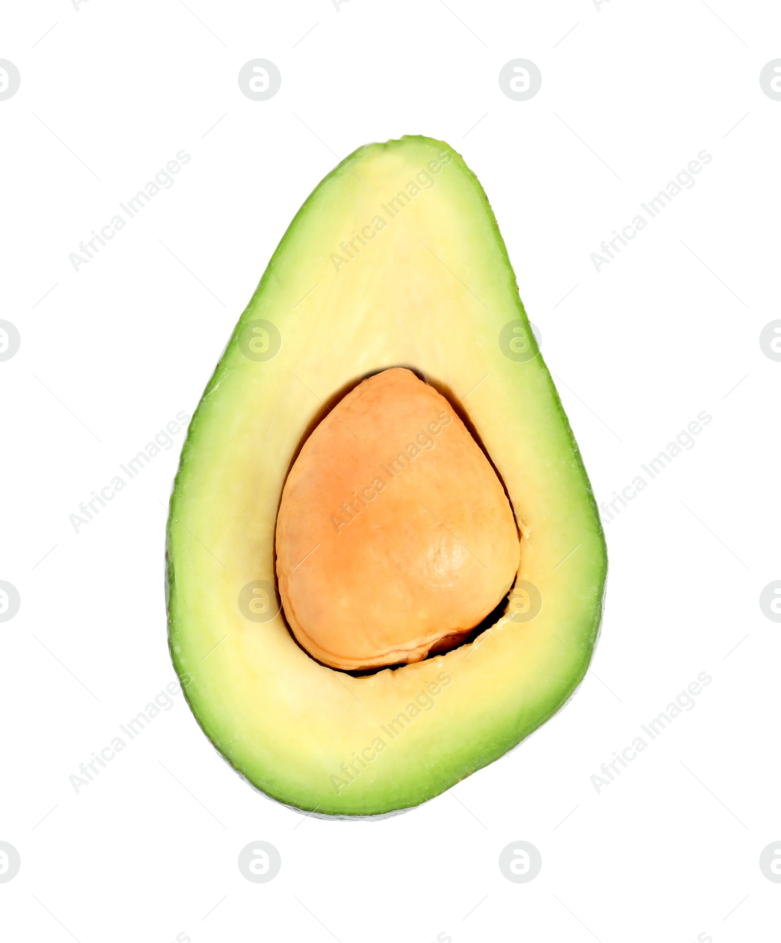 Photo of Half of avocado on white background