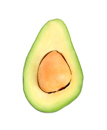 Photo of Half of avocado on white background