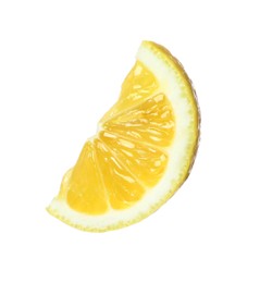 Fresh ripe lemon slice isolated on white