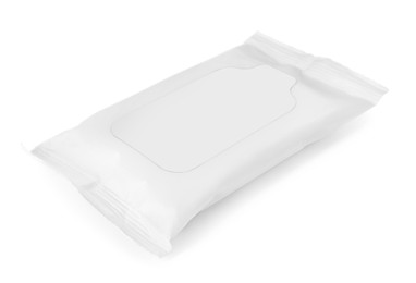 Photo of Wet wipes flow pack isolated on white