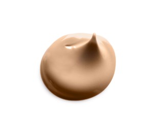 Drop of liquid skin foundation isolated on white, top view
