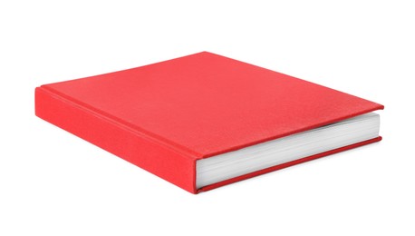 Photo of Book with red cover on white background