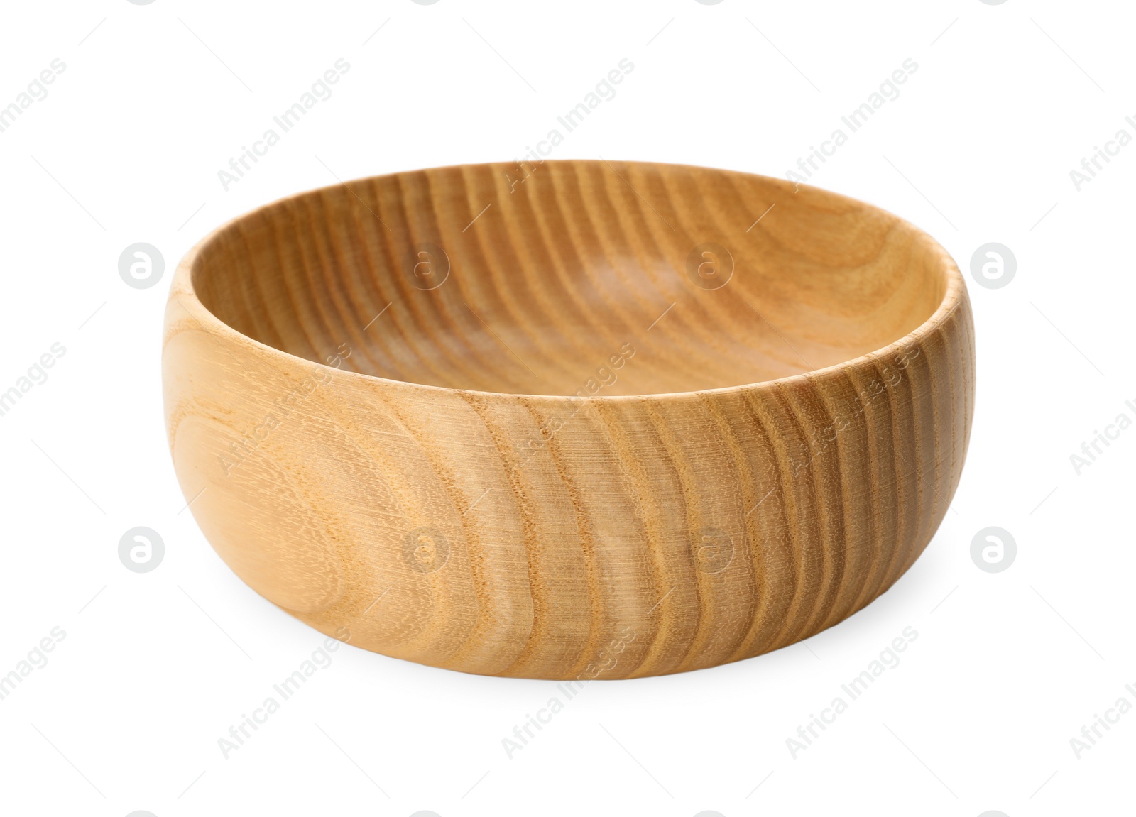 Photo of Empty clean wooden bowl isolated on white