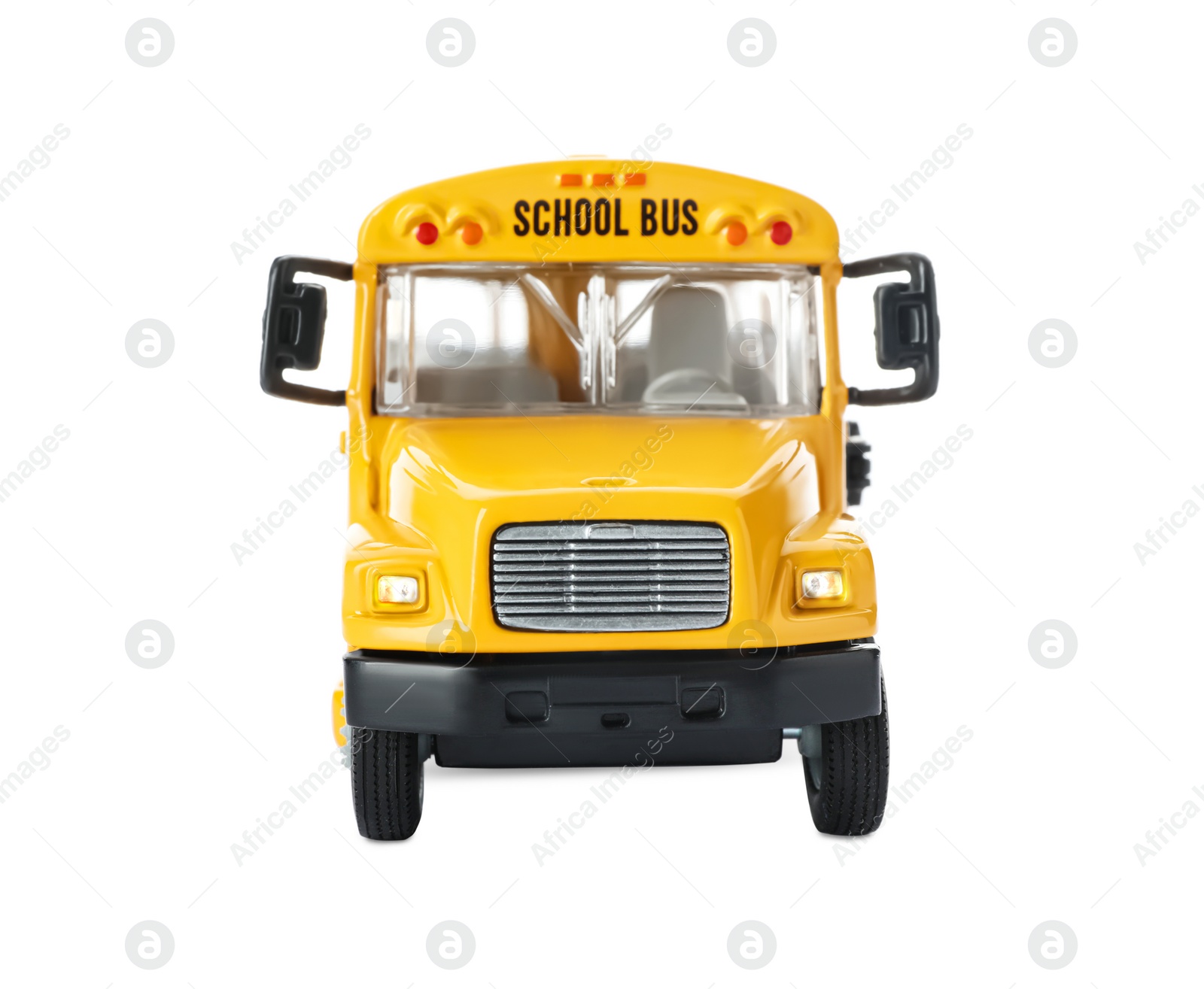 Photo of Yellow school bus isolated on white. Transport for students