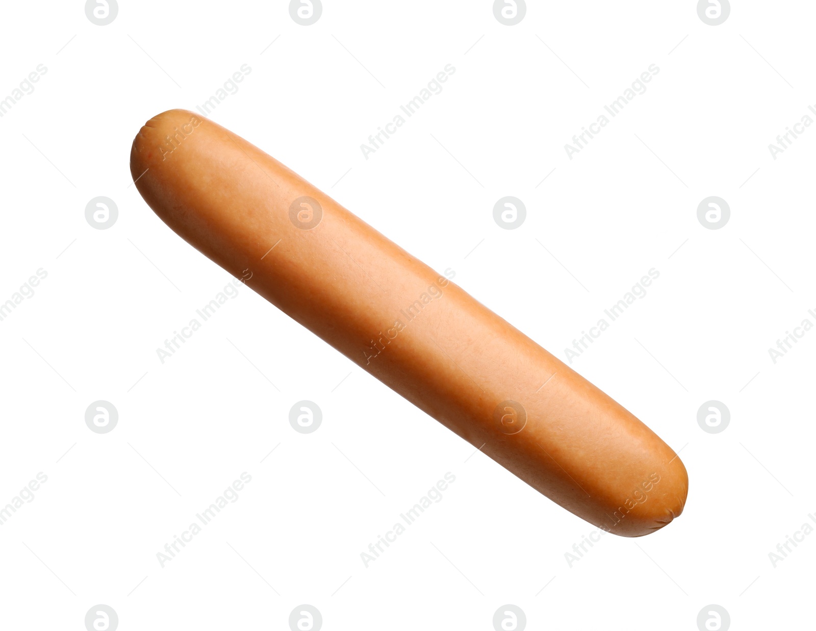 Photo of Delicious fresh raw sausage isolated on white