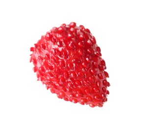 Photo of One ripe wild strawberry isolated on white