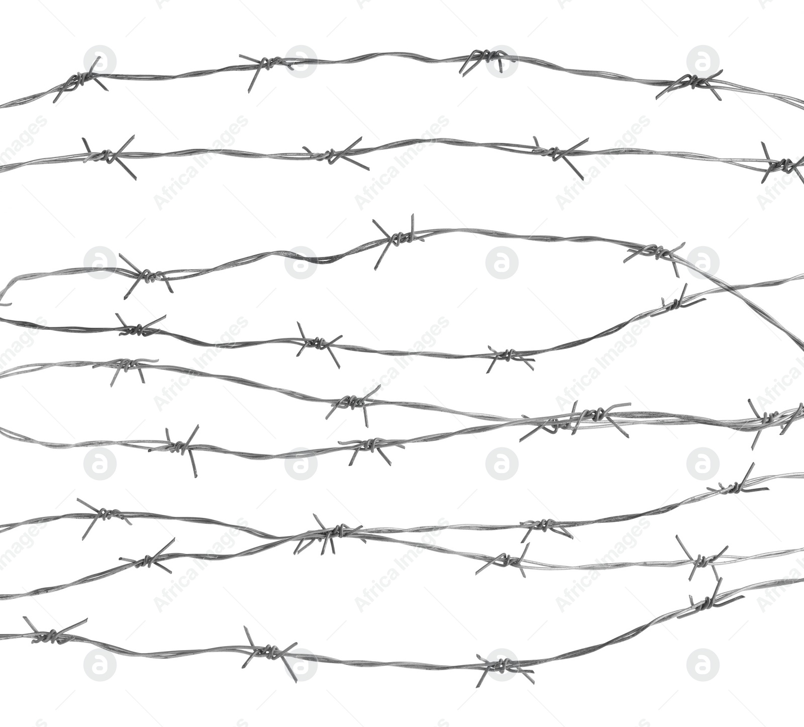 Image of Double twist barbed wire isolated on white, set