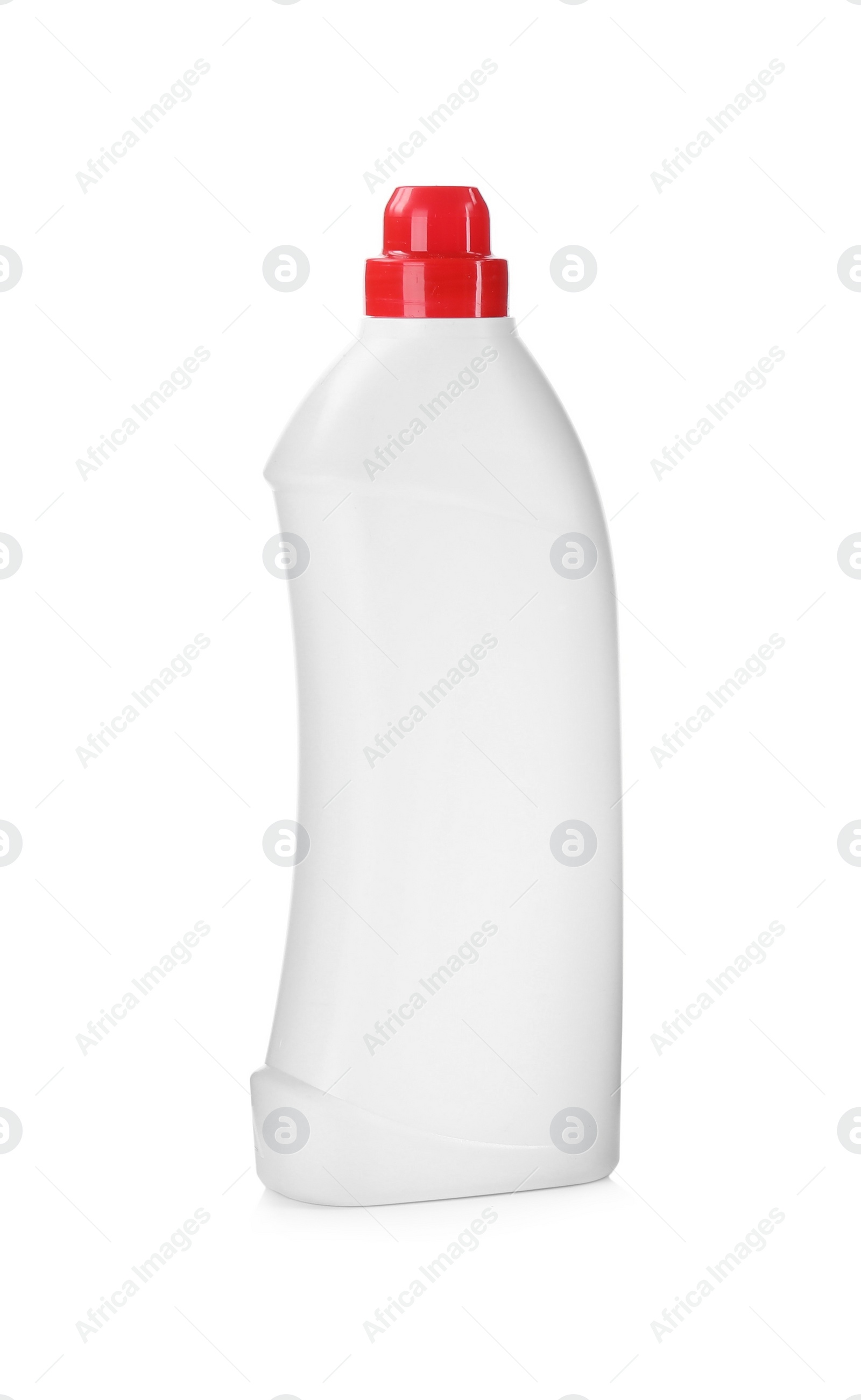 Photo of Bottle of detergent isolated on white. Cleaning supply