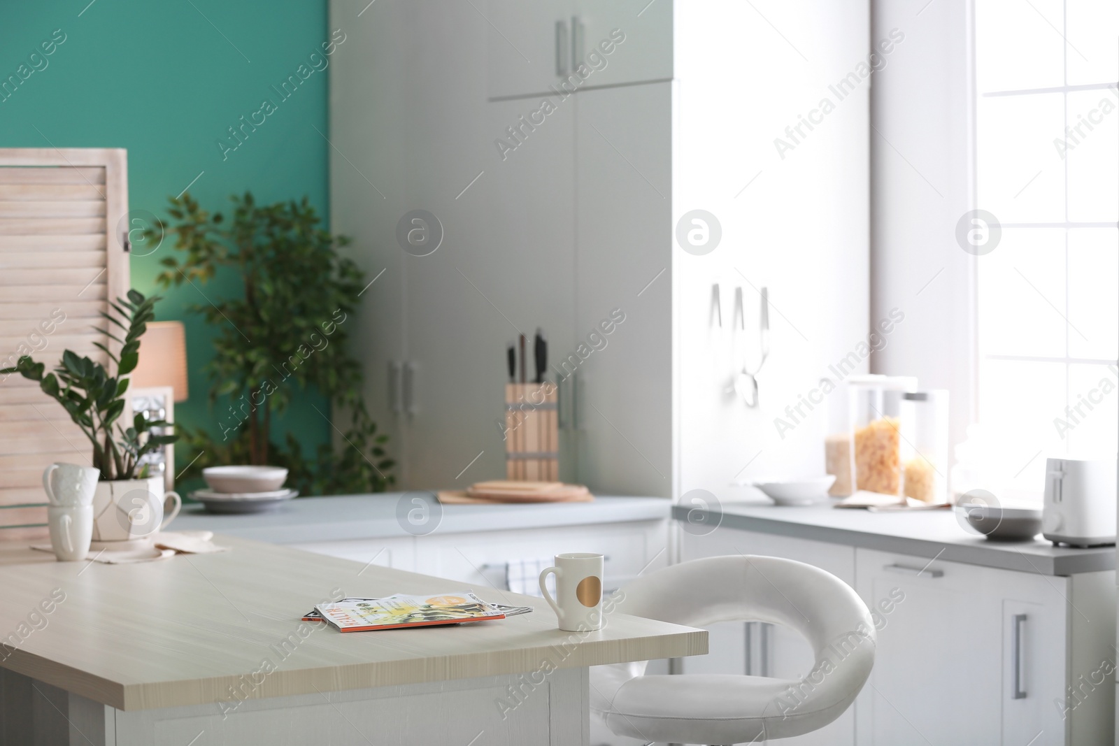 Photo of Stylish kitchen interior setting. Idea for home design