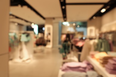 Blurred view of store interior in shopping mall. Bokeh effect