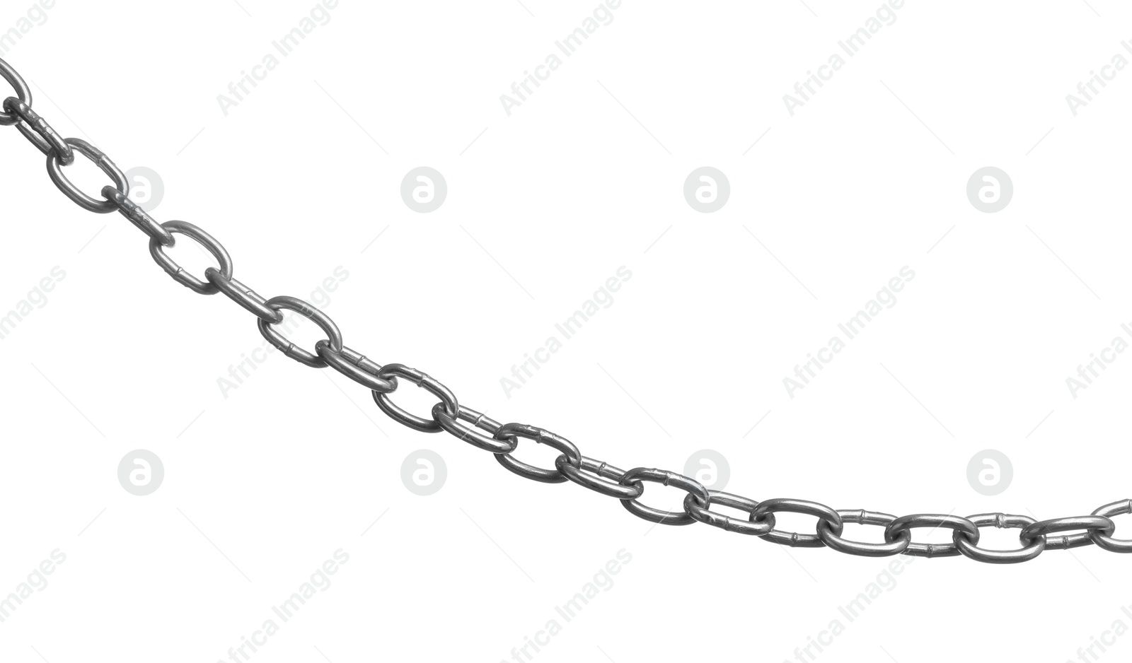 Photo of One common metal chain isolated on white