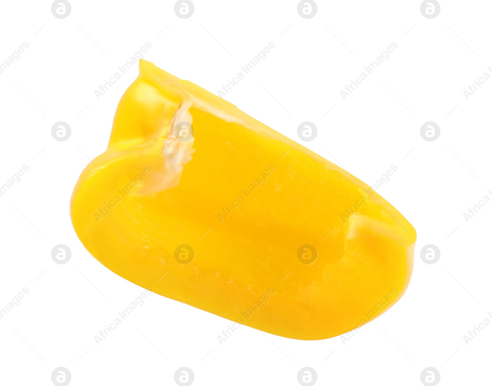 Photo of Slice of yellow bell pepper isolated on white