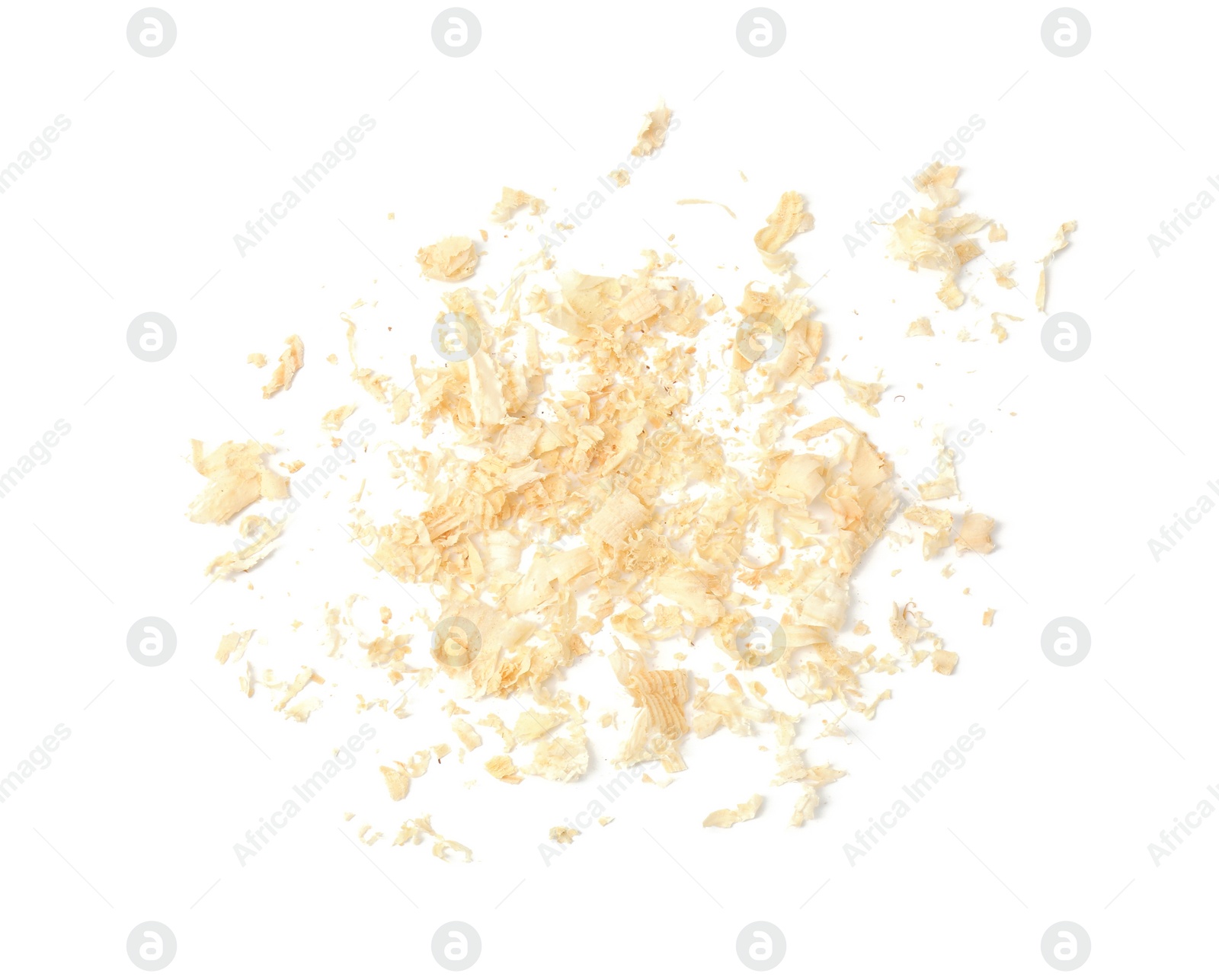 Photo of Natural sawdust isolated on white, top view