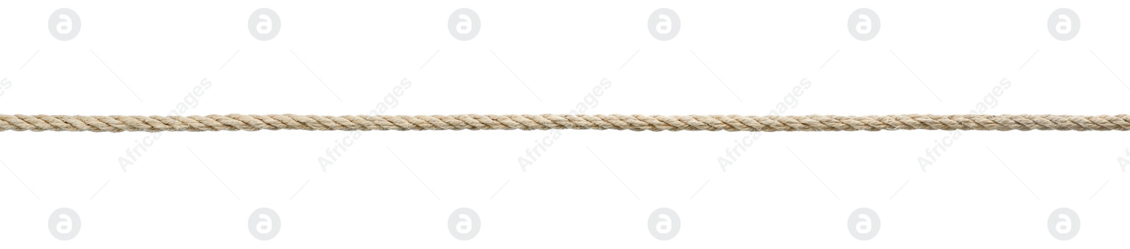 Photo of Hemp rope isolated on white. Organic material