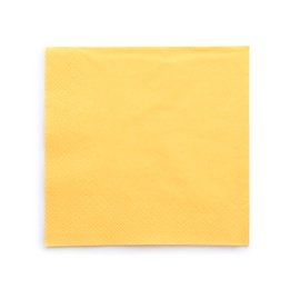 Clean paper napkin on white background, top view