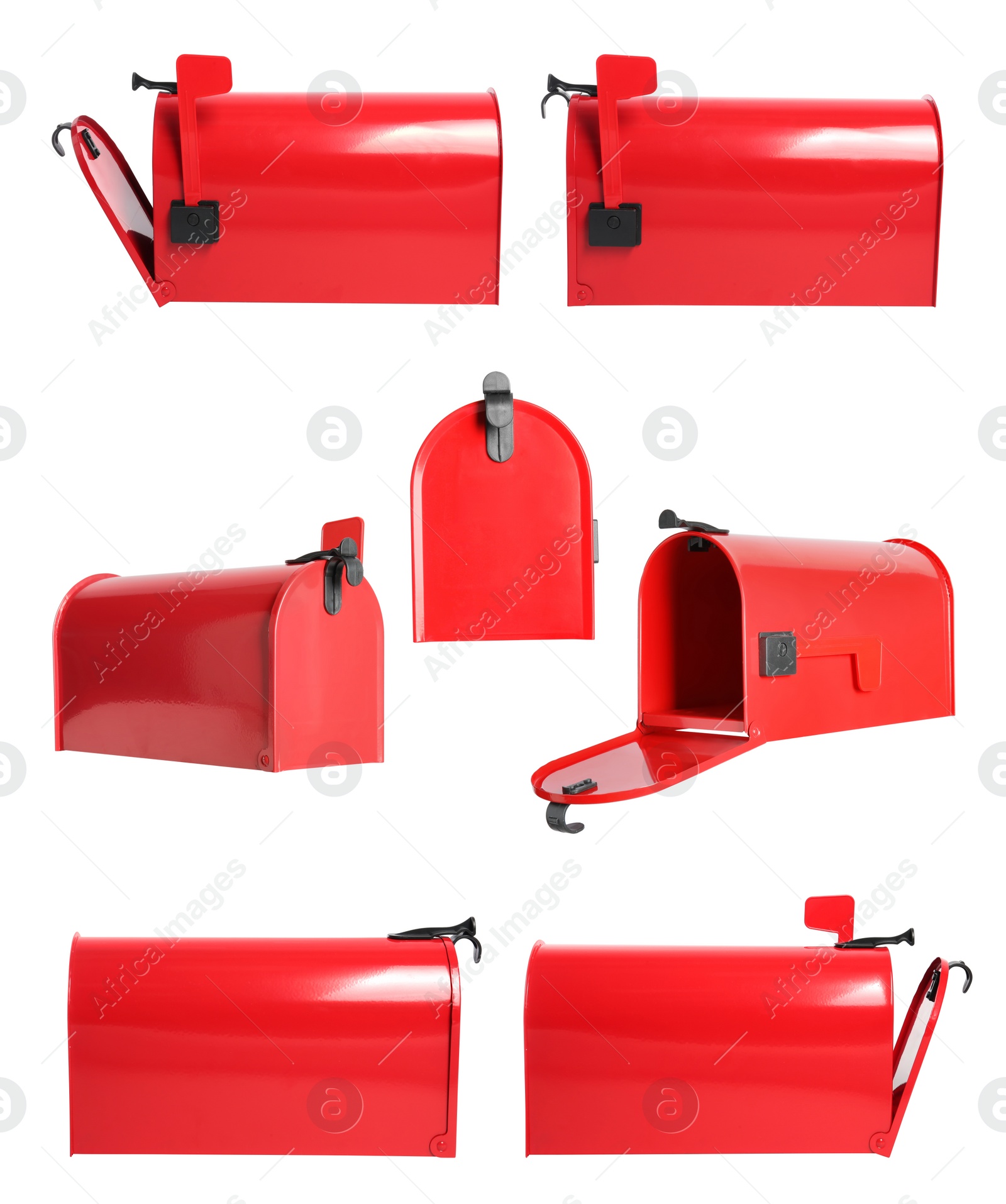 Image of Set with red letter boxes on white background