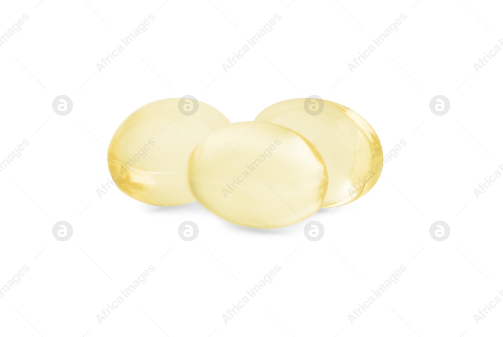 Photo of Vitamin capsules isolated on white. Health supplements