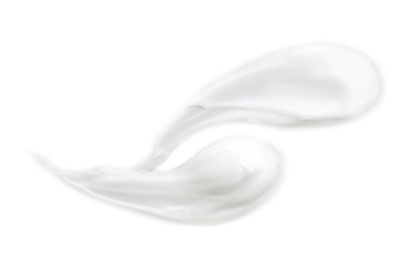 Photo of Sample of natural body cream on white background