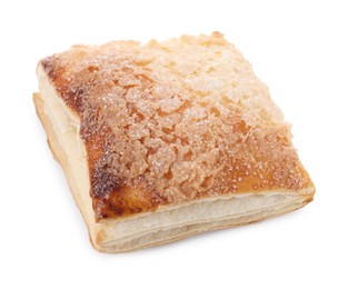 Photo of Puff pastry. One delicious fresh bun isolated on white