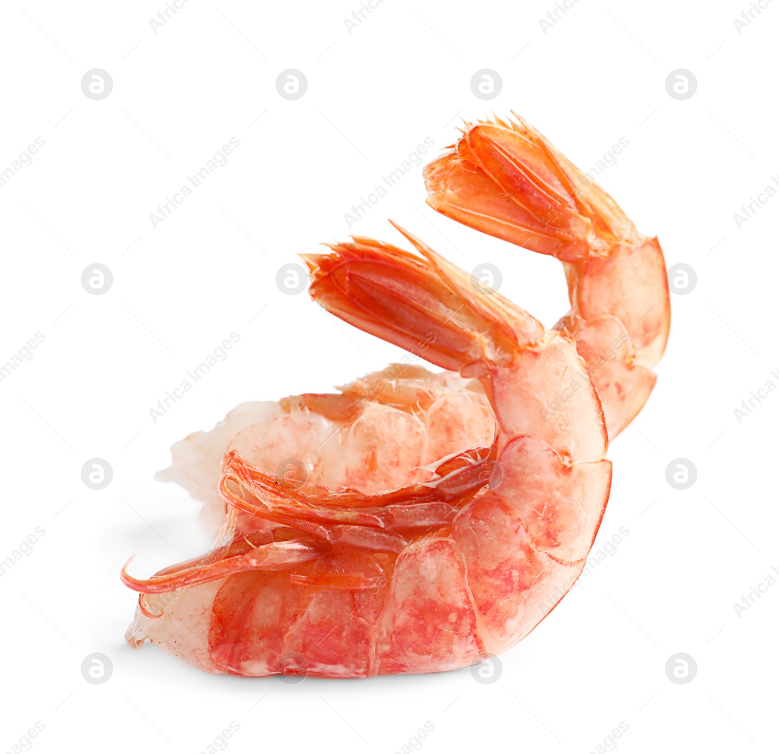 Photo of Fresh shrimps on white background