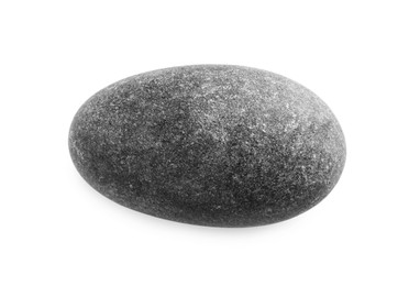 Grey spa stone isolated on white, top view