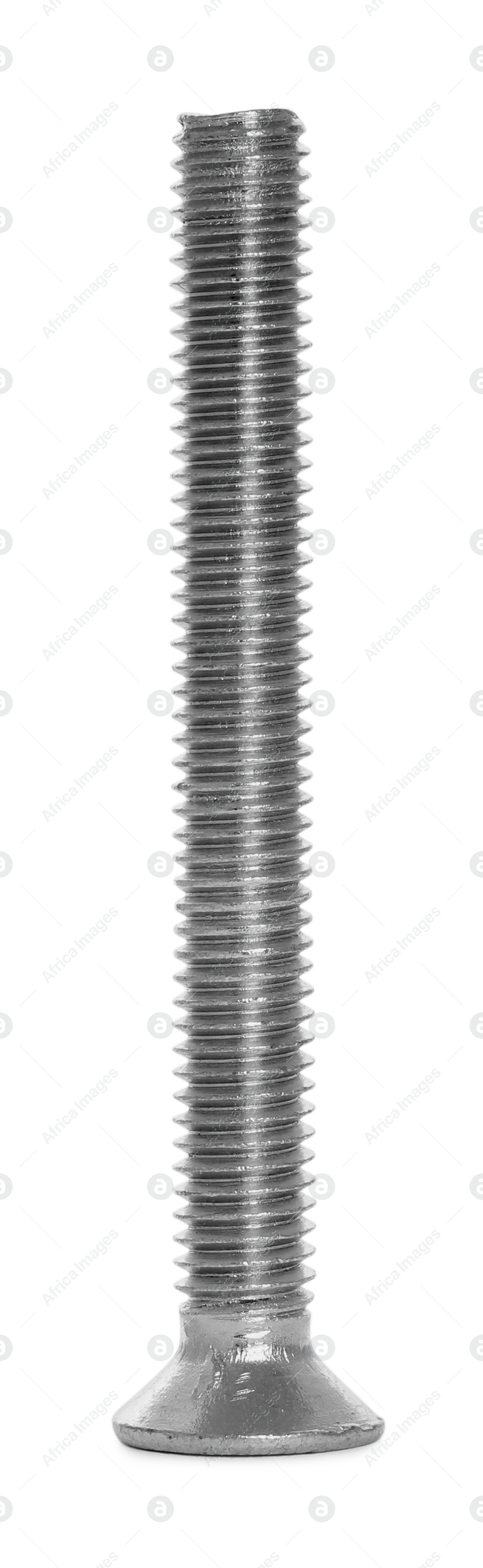 Photo of One metal plow bolt isolated on white