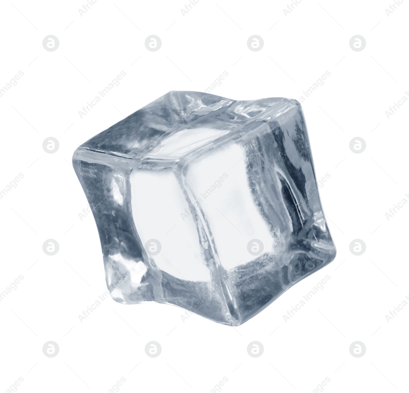 Photo of Crystal clear ice cube isolated on white