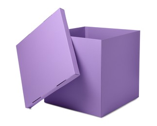 Lilac gift box with cap isolated on white