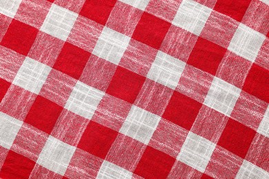 Photo of Red checkered tablecloth as background, top view