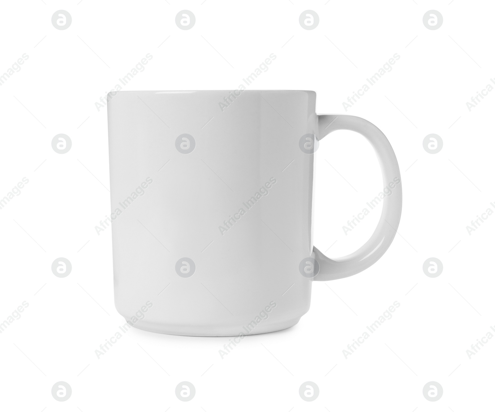 Photo of One light ceramic mug isolated on white