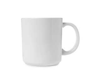 Photo of One light ceramic mug isolated on white