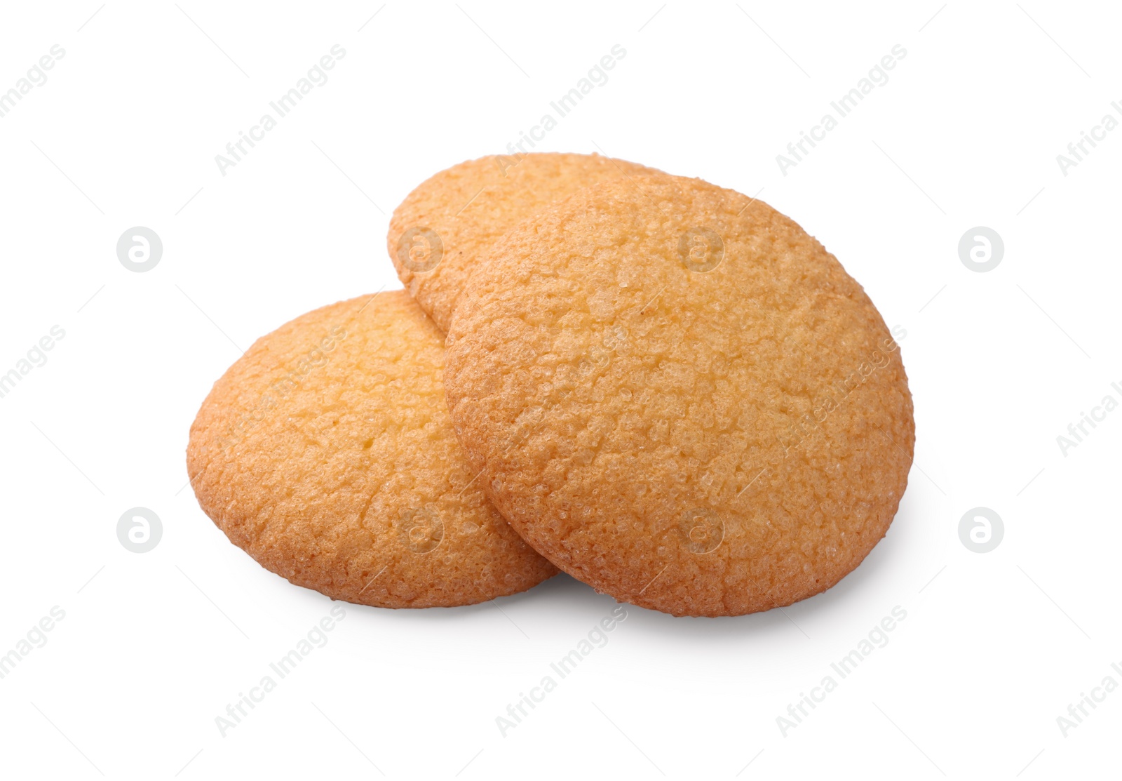 Photo of Tasty Danish butter cookies isolated on white