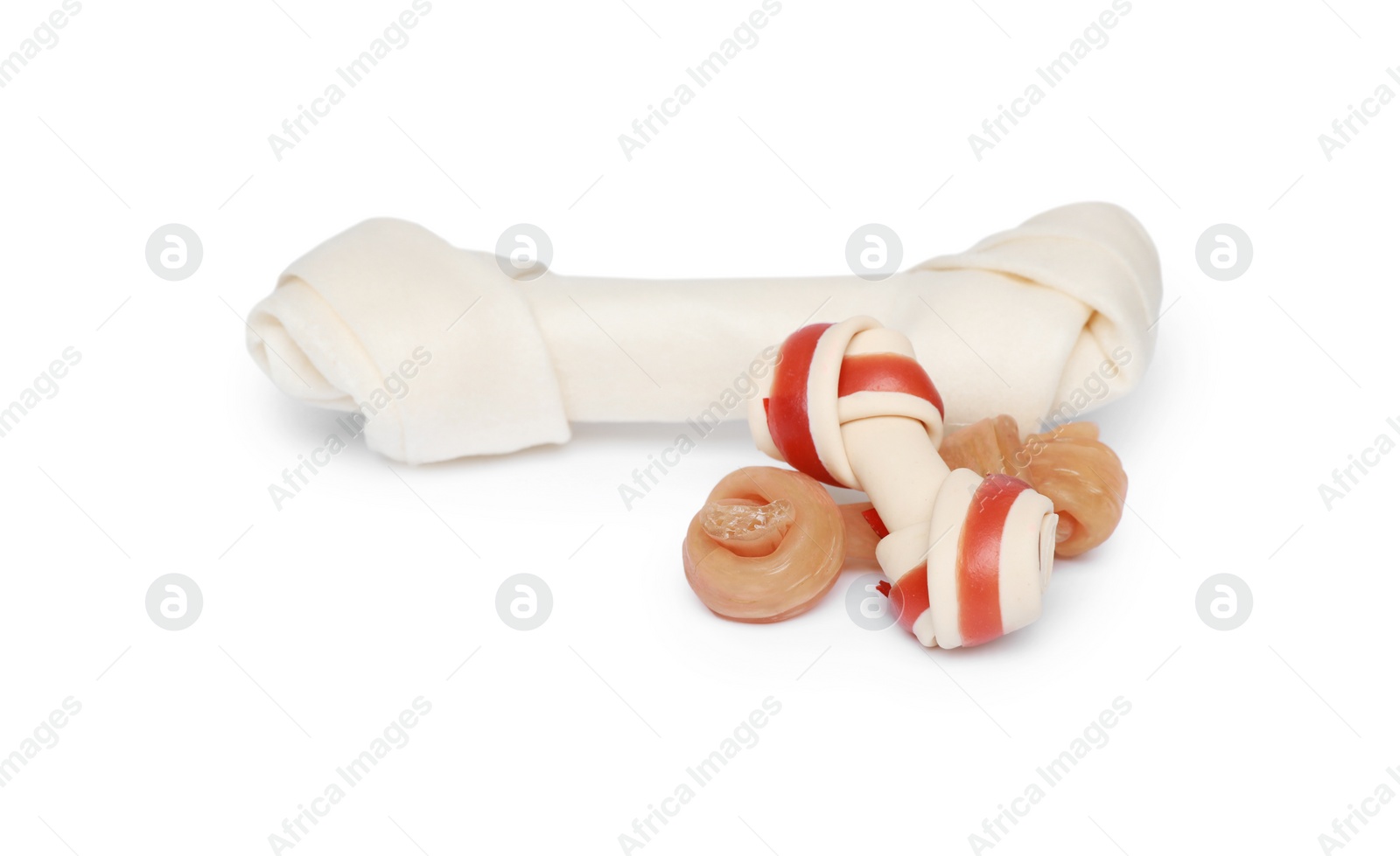 Photo of Different bone dog treats isolated on white