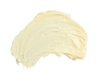 Photo of Fresh natural butter isolated on white, top view